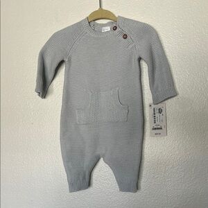 NWT Carter's Cozy Gray Knit Baby One Piece sz Newborn